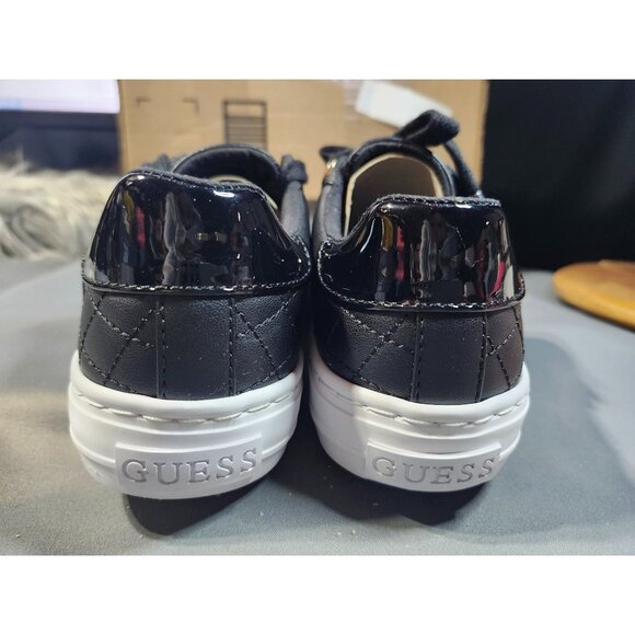 GUESS LOVEN lace-up SNEAKERS - SIZE 8.5M - BLACK/gold - - Picture 5 of 8